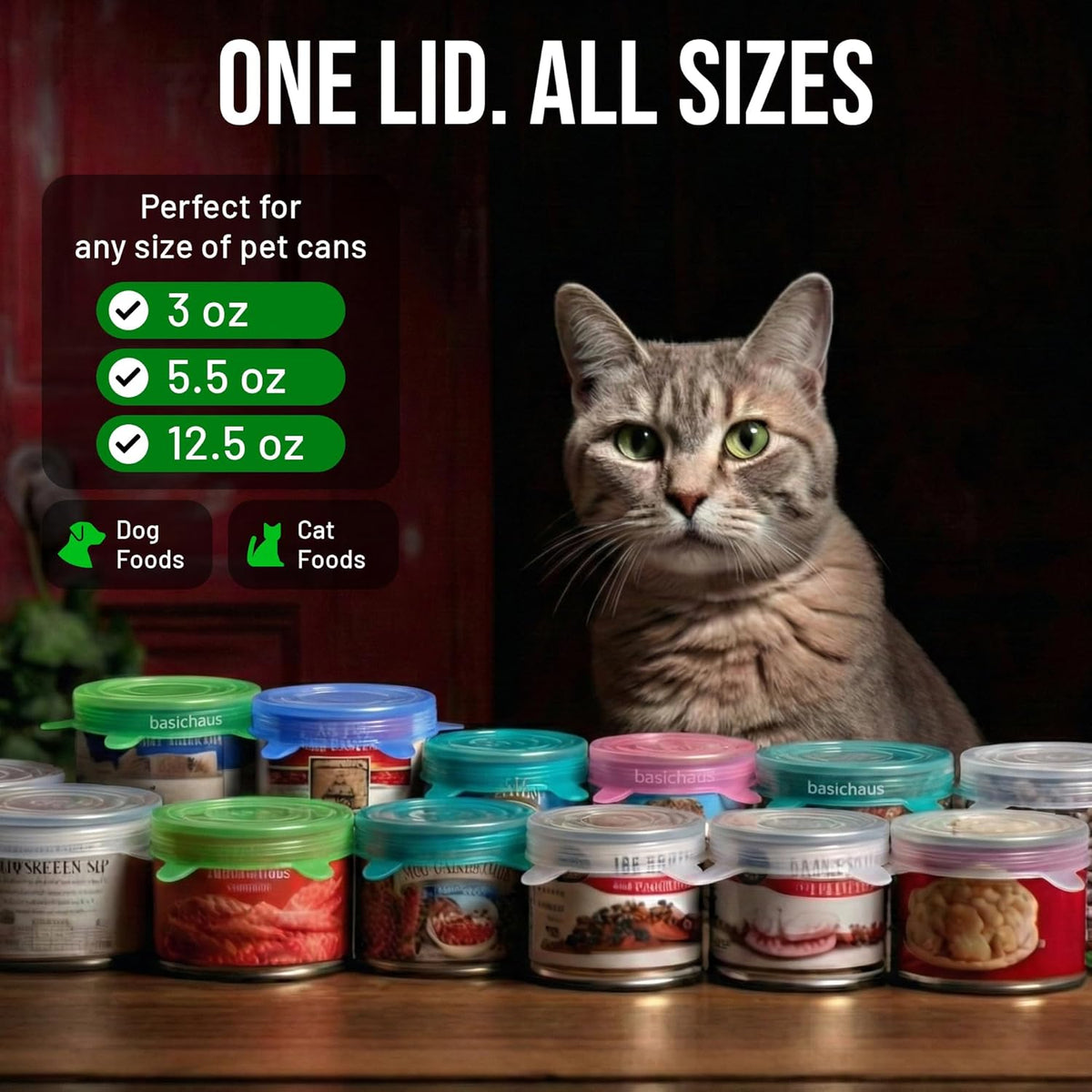 Reusable Silicone Stretch Lids for Food Storage in Fridge - Elastic Heat-Resistant Bowl Covers, Cups, Cans, Jars - Universal Food Grade Lid for Round and Rectangle Containers - Dishwasher Safe -7 Pack