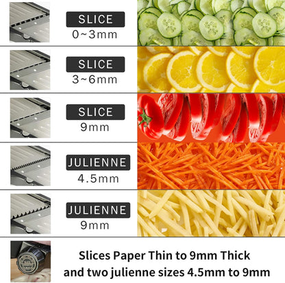 Mandoline Slicer for Kicthen,Adjustable Vegetable Slicer,Food Chopper,Potato Slicer,Mandolin,Tomato Slicer,Veggie Cutter,Stainless Steel Professional with Safety Gloves