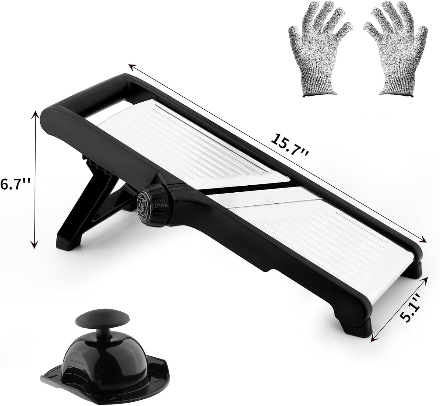 Mandoline Slicer for Kicthen,Adjustable Vegetable Slicer,Food Chopper,Potato Slicer,Mandolin,Tomato Slicer,Veggie Cutter,Stainless Steel Professional with Safety Gloves