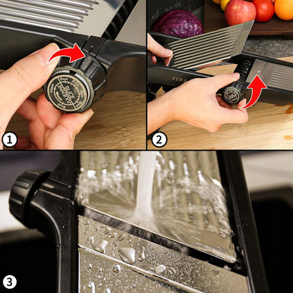 Mandoline Slicer for Kicthen,Adjustable Vegetable Slicer,Food Chopper,Potato Slicer,Mandolin,Tomato Slicer,Veggie Cutter,Stainless Steel Professional with Safety Gloves