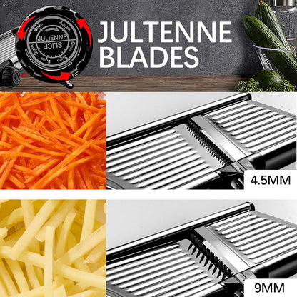 Mandoline Slicer for Kicthen,Adjustable Vegetable Slicer,Food Chopper,Potato Slicer,Mandolin,Tomato Slicer,Veggie Cutter,Stainless Steel Professional with Safety Gloves