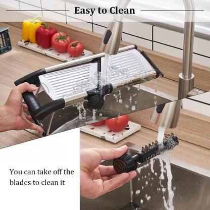 Mandoline Slicer for Kicthen,Adjustable Vegetable Slicer,Food Chopper,Potato Slicer,Mandolin,Tomato Slicer,Veggie Cutter,Stainless Steel Professional with Safety Gloves