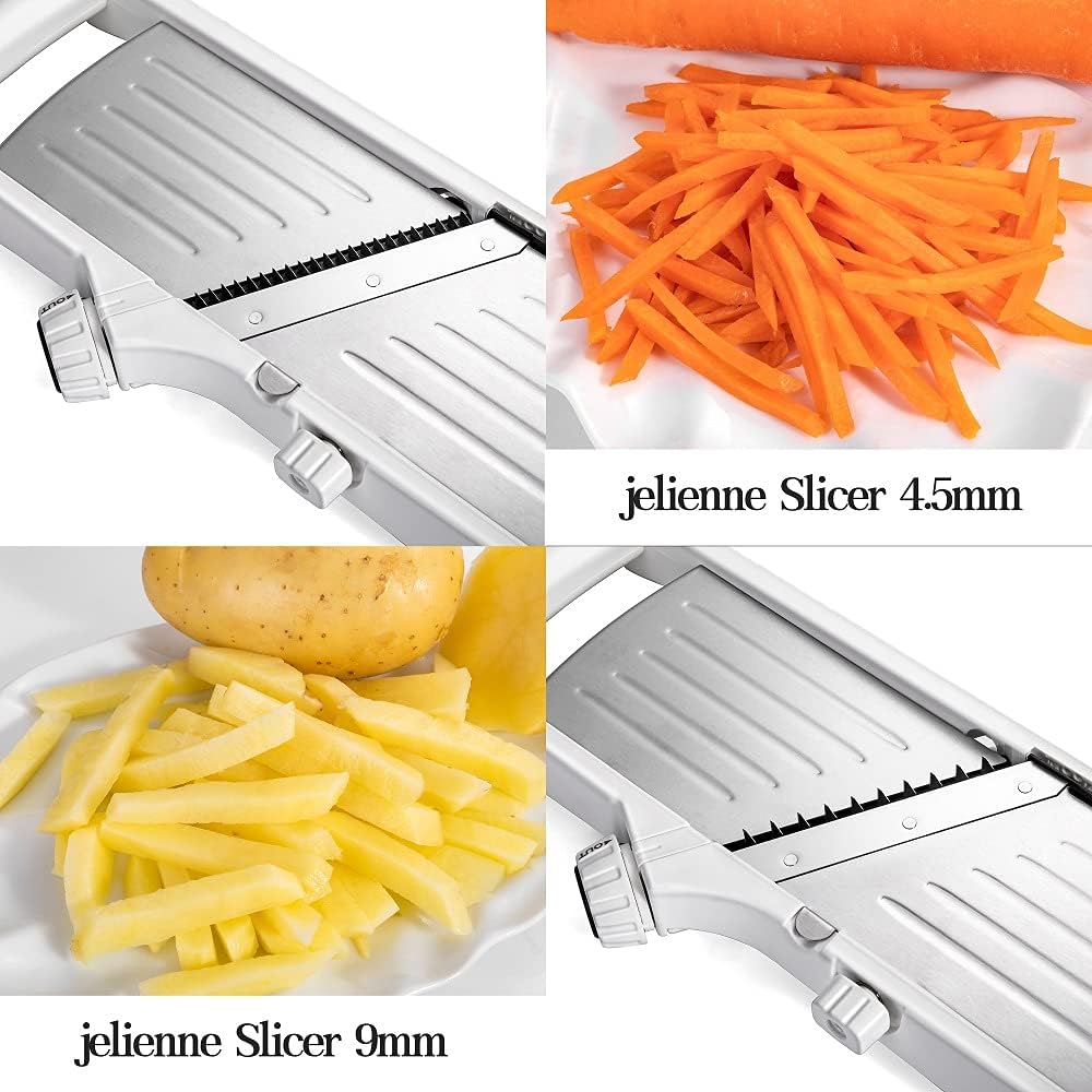 Mandoline Slicer for Kicthen,Adjustable Vegetable Slicer,Food Chopper,Potato Slicer,Mandolin,Tomato Slicer,Veggie Cutter,Stainless Steel Professional with Safety Gloves