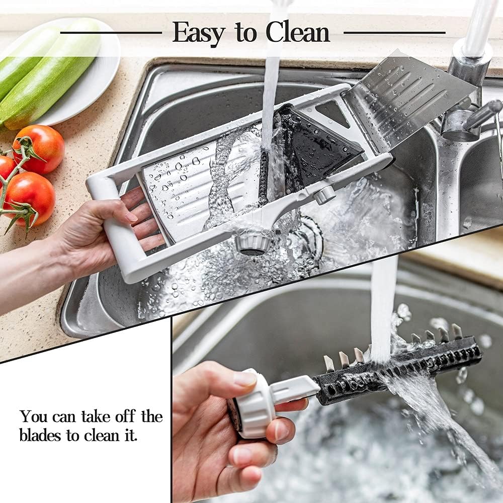 Mandoline Slicer for Kicthen,Adjustable Vegetable Slicer,Food Chopper,Potato Slicer,Mandolin,Tomato Slicer,Veggie Cutter,Stainless Steel Professional with Safety Gloves