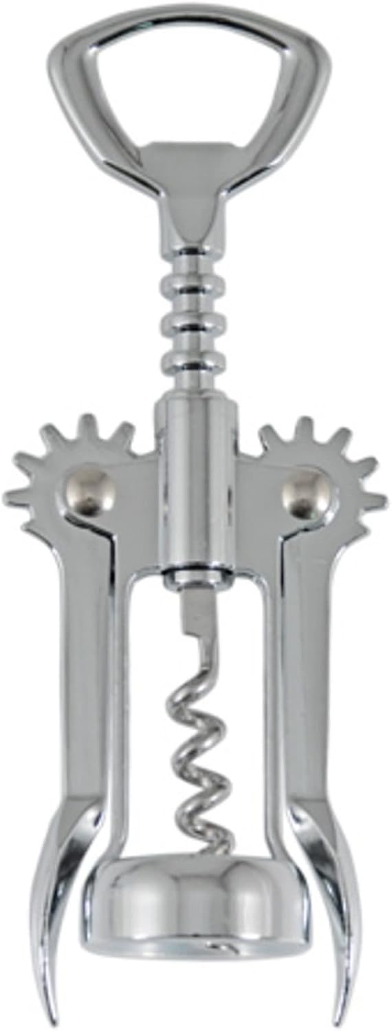 Soar Winged Corkscrew Wine Opener, Multi-Purpose Bottle Opener for Beer and Soda, Stainless Steel with Chrome Finish, Easy to Remove Cork for Bartenders, Home Bar, Kitchen, Set of 1, Blue