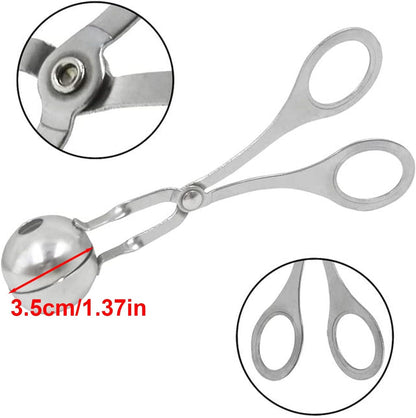 2 Pcs Stainless Steel Meat Baller Ball Maker Meatball Scoop None-Stick Baller Tongs Meat Ball Maker Mold Cake Pop,Ice Tongs,Cookie Dough Scoop for Kitchen