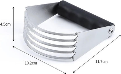 Stainless Steel Manual Dough Blender Pastry Kneader Maker Flour Mixer Butter Lard Cutter Noodle Knife Kitchen Baking Tools, Silver