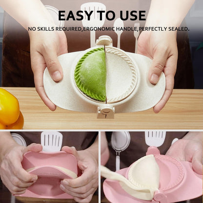 Dumpling Maker, Empanadas Press Mold Maker Set 3sizes (4"+3"+2.6") | Dumpling Mold Set with Dough Cutter for Pierogi, Pastelitos, Calzone, Turnovers, Chinese Dumpling White