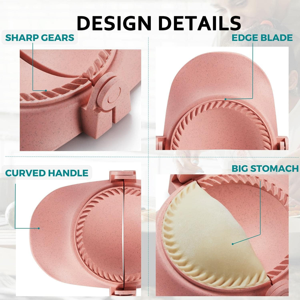 Dumpling Maker, Empanadas Press Mold Maker Set 3sizes (4"+3"+2.6") | Dumpling Mold Set with Dough Cutter for Pierogi, Pastelitos, Calzone, Turnovers, Chinese Dumpling White