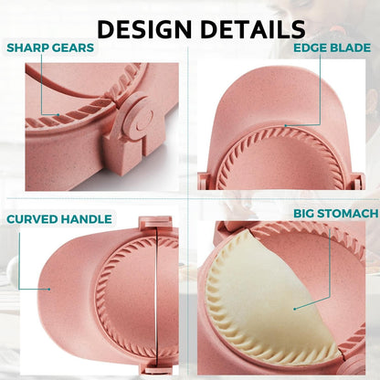 Dumpling Maker, Empanadas Press Mold Maker Set 3sizes (4"+3"+2.6") | Dumpling Mold Set with Dough Cutter for Pierogi, Pastelitos, Calzone, Turnovers, Chinese Dumpling White