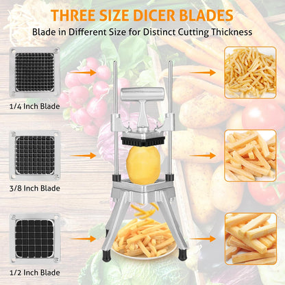 Commercial Vegetable Chopper Fruit Dicer Manual Food Cutter 3/8"