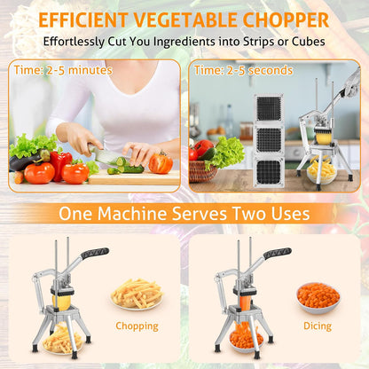Commercial Vegetable Chopper Fruit Dicer Manual Food Cutter 3/8"