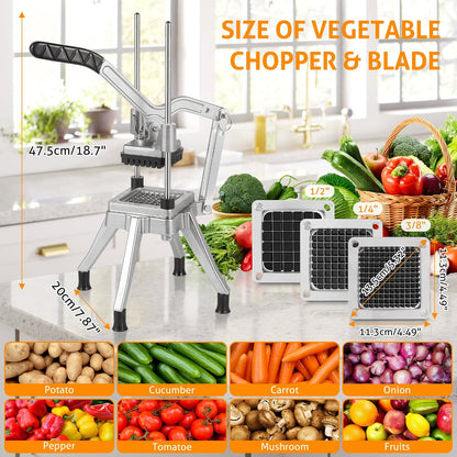 Commercial Vegetable Chopper Fruit Dicer Manual Food Cutter 3/8"