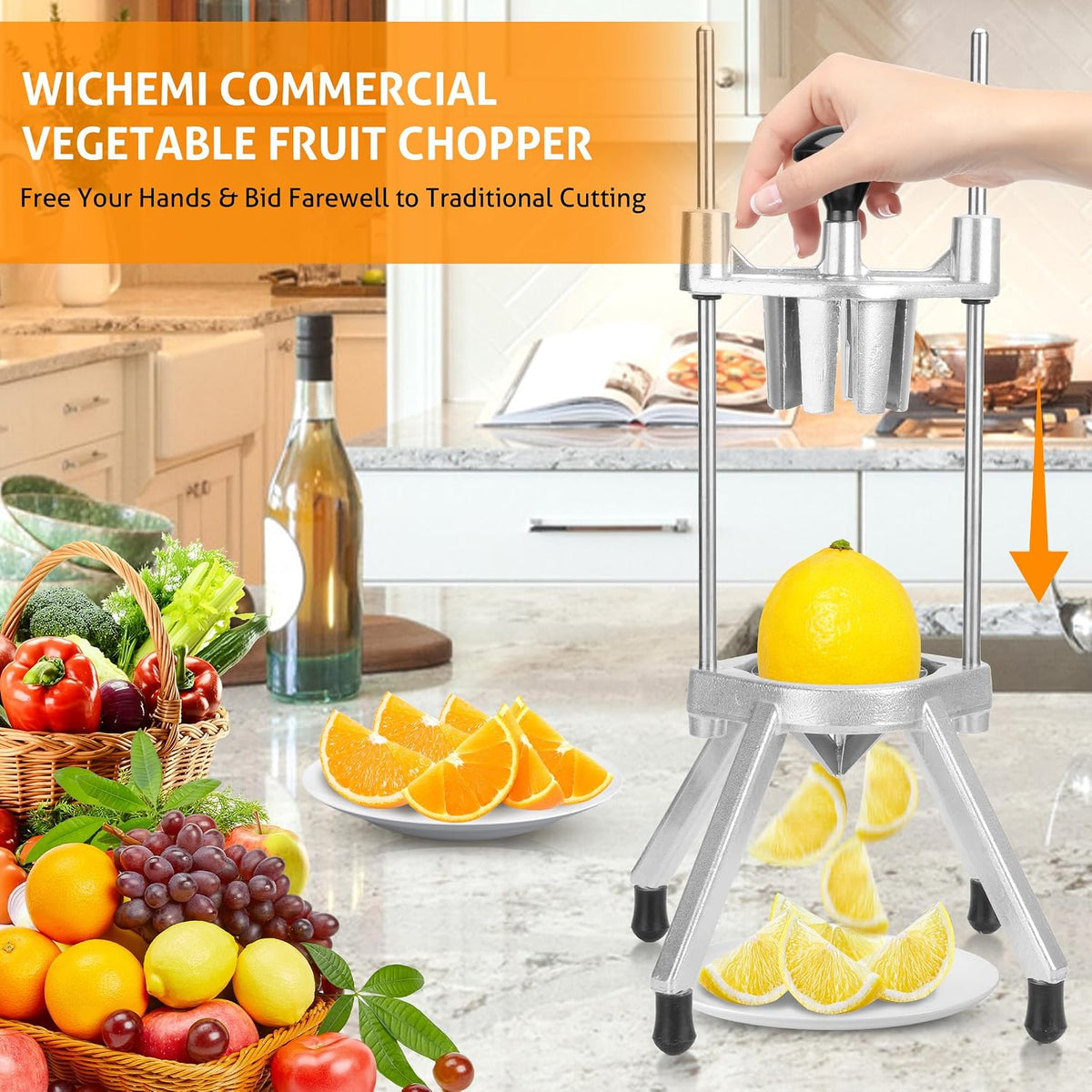 Commercial Vegetable Chopper Fruit Dicer Manual Food Cutter 3/8"
