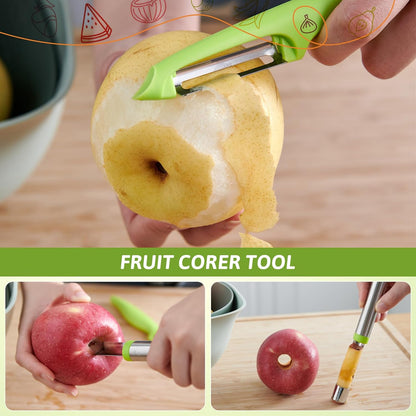 15 Pcs Fruit Vegetable Coring Carving Tool Set Include Stainless Steel Peeler Carving Knife Melon Baller and 9 Shape Cutters for Home Kitchen Lunches Party Platters Creative Cooking