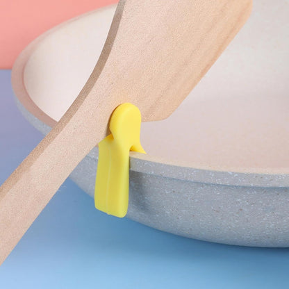 3Pcs Silicone Pot Clip Set, Heat Resistant Spoon Rest and Spatula Holder, Non-Slip Cutlery Bracket