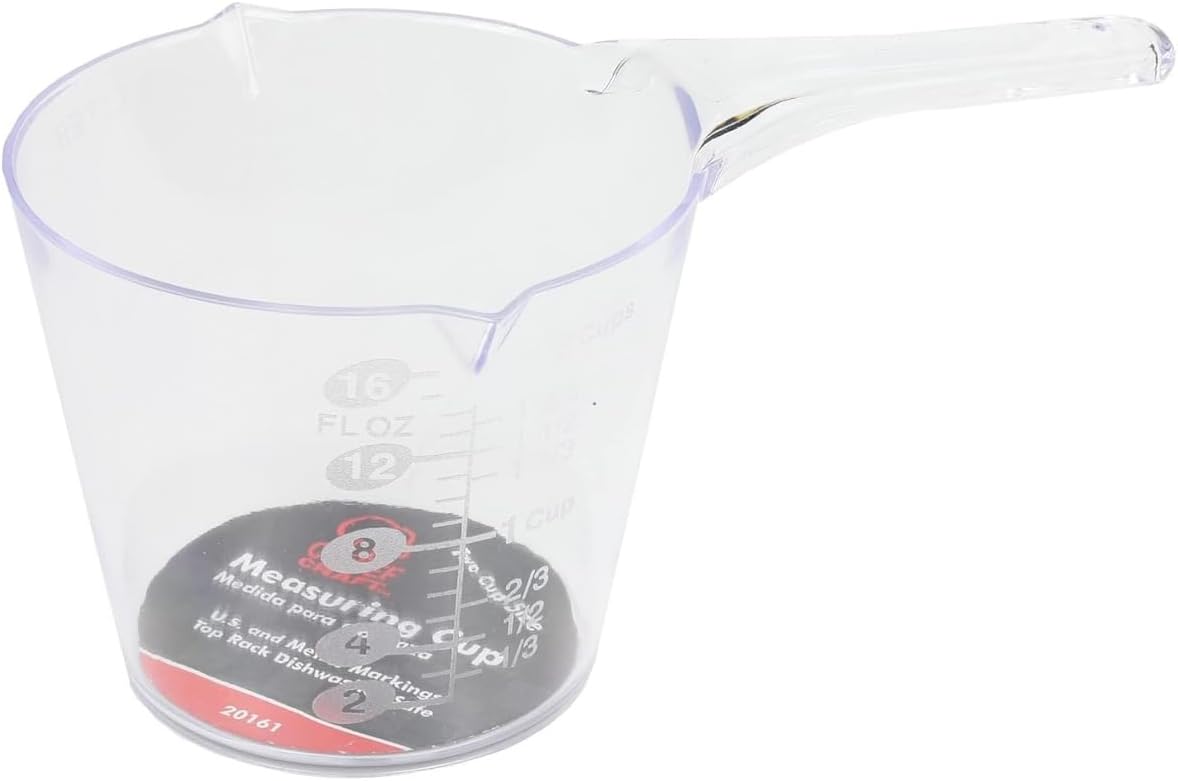 2-Cup Clear Plastic Measuring Cup with Handle – Durable, Easy-to-Read Measurements – US and Metric Units – Dishwasher Safe – Ideal for Liquids, Dry Ingredients, Dog Food, Milk