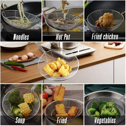 Spider Strainer Skimmer, Slotted Spoon for Cooking 7.9 Inch