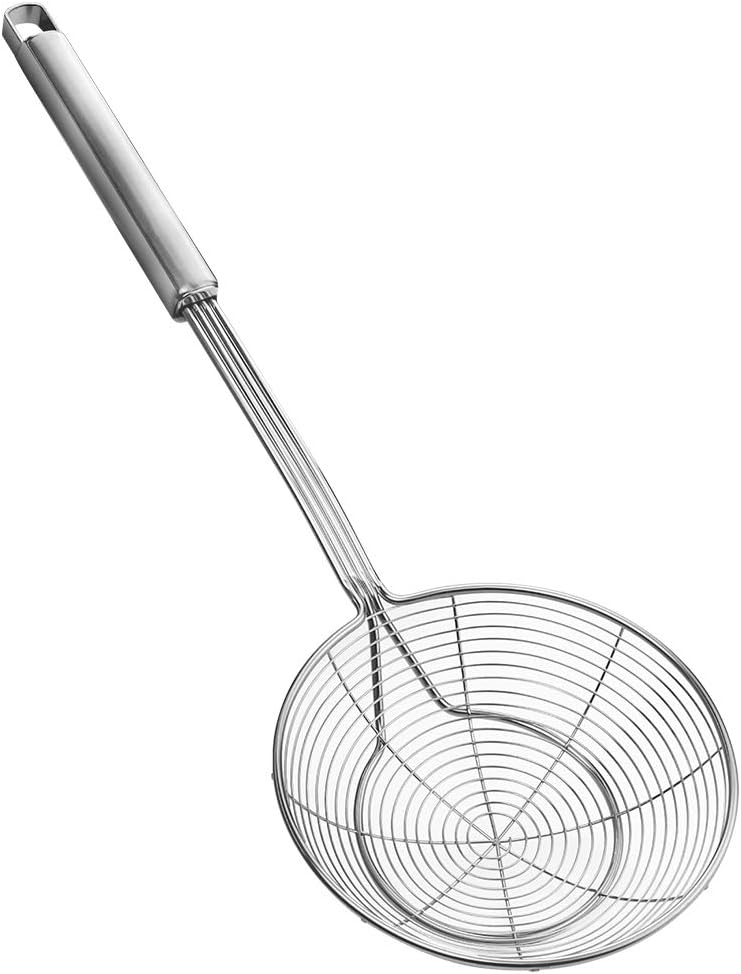 Spider Strainer Skimmer, Slotted Spoon for Cooking 7.9 Inch