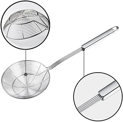 Spider Strainer Skimmer, Slotted Spoon for Cooking 7.9 Inch