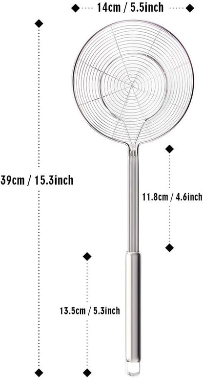 Spider Strainer Skimmer, Slotted Spoon for Cooking 7.9 Inch