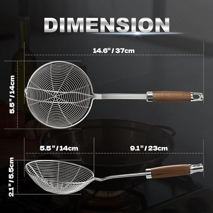 Spider Strainer Skimmer, Slotted Spoon for Cooking 7.9 Inch