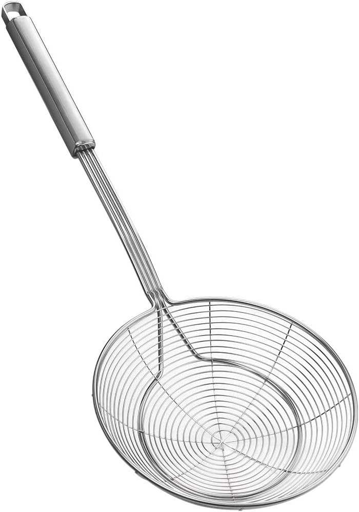 Spider Strainer Skimmer, Slotted Spoon for Cooking 7.9 Inch