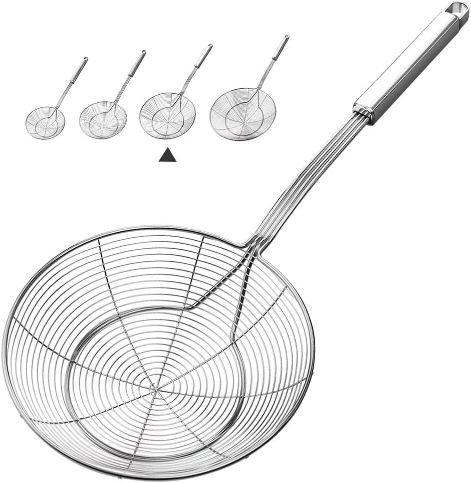 Spider Strainer Skimmer, Slotted Spoon for Cooking 7.9 Inch