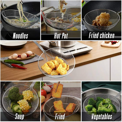 Spider Strainer Skimmer, Slotted Spoon for Cooking 7.9 Inch