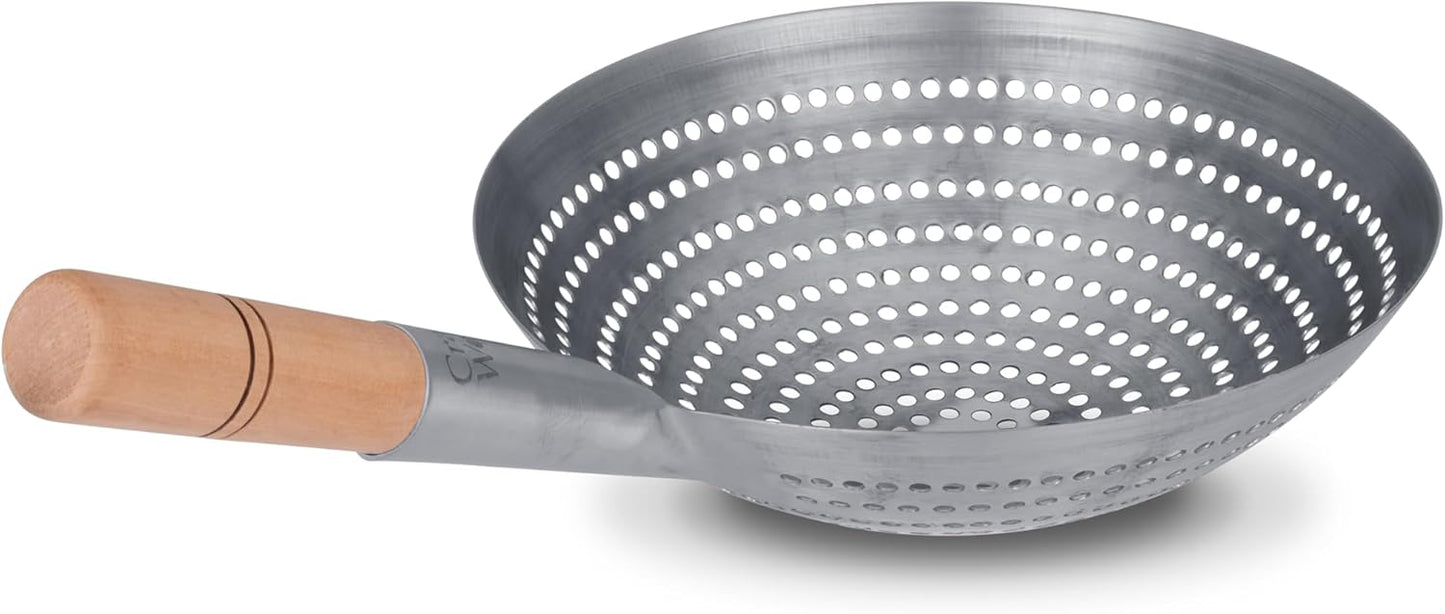 Small 6-Inch Brass Mesh Strainer/Spider Skimmer Zhao Li, Robust & Elegant Kitchen Tool for Frying & Straining, Authentic Oriental Cookware - / 732W7