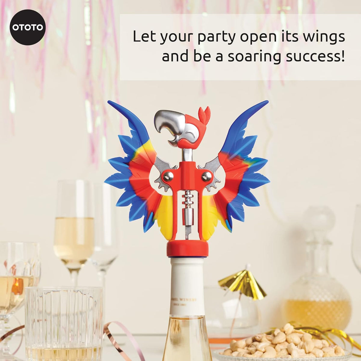 Pinot Wine Bottle Opener - Parrot Wing Corkscrews for Gifts, Bottles Manual, Cool Gadgets with Wings, Bar accessories, Corkscrew