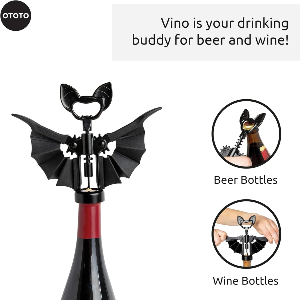 Pinot Wine Bottle Opener - Parrot Wing Corkscrews for Gifts, Bottles Manual, Cool Gadgets with Wings, Bar accessories, Corkscrew