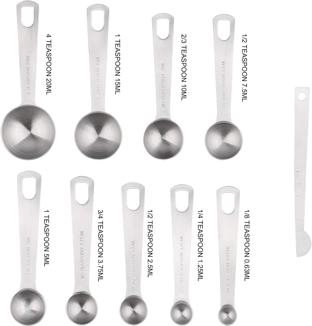 Measuring Cups Set, 18/8 Stainless Steel Measuring Cups and Spoons Set, 8 Kitchen Measuring cups & 9 Baking Measuring Spoons & Magnetic Conversion Chart&Leveler&Rings-Metal Measure Cups&Spoons