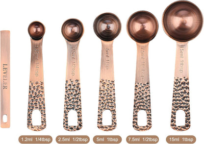Measuring Cups Set, 18/8 Stainless Steel Measuring Cups and Spoons Set, 8 Kitchen Measuring cups & 9 Baking Measuring Spoons & Magnetic Conversion Chart&Leveler&Rings-Metal Measure Cups&Spoons