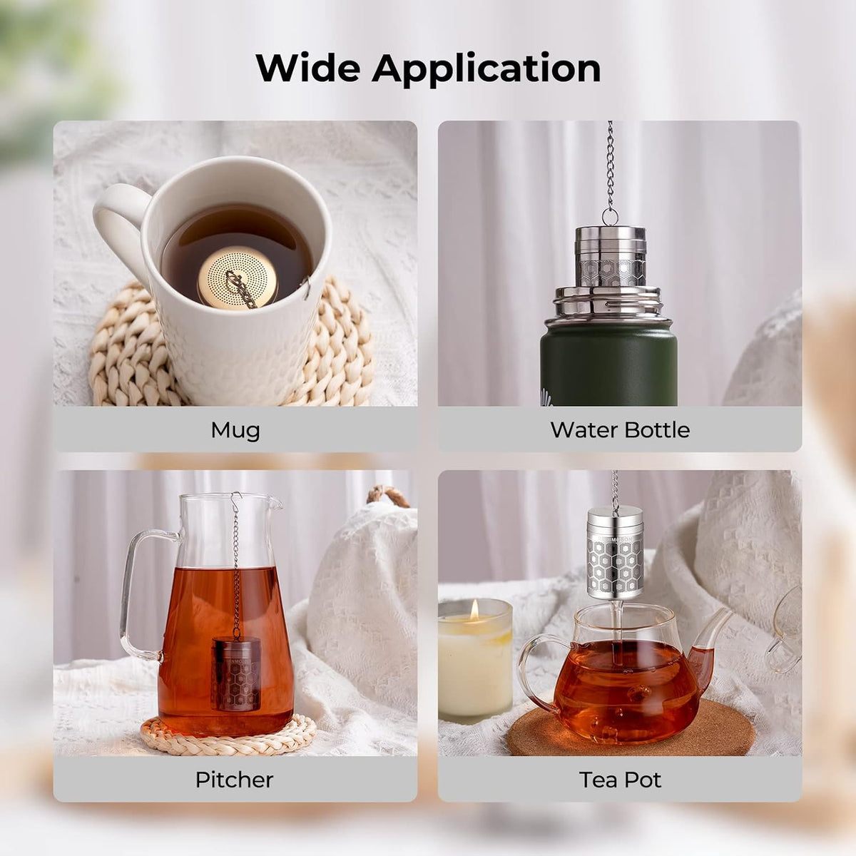 Mini Stainless Steel Tea Strainer for Loose Tea 1.2”x2.2”