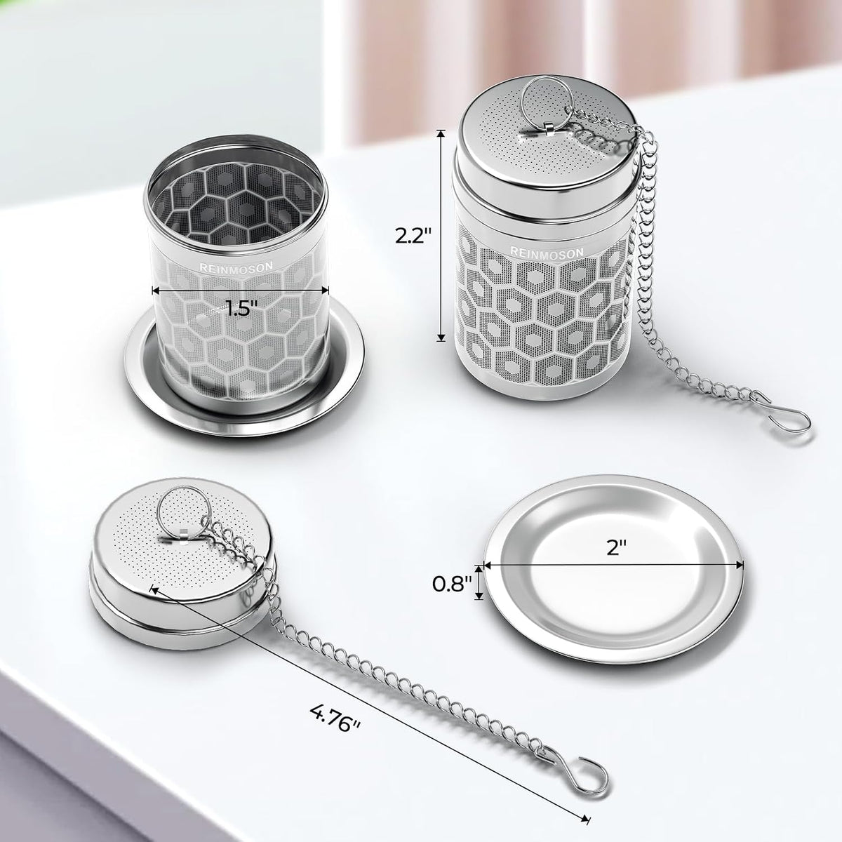 Mini Stainless Steel Tea Strainer for Loose Tea 1.2”x2.2”