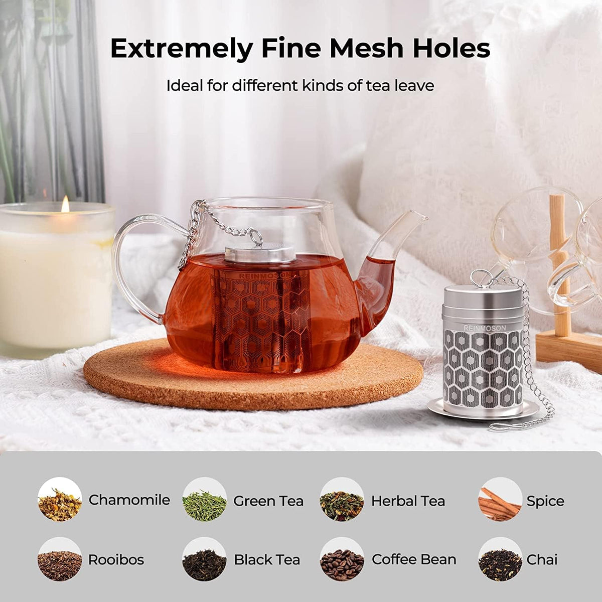 Mini Stainless Steel Tea Strainer for Loose Tea 1.2”x2.2”
