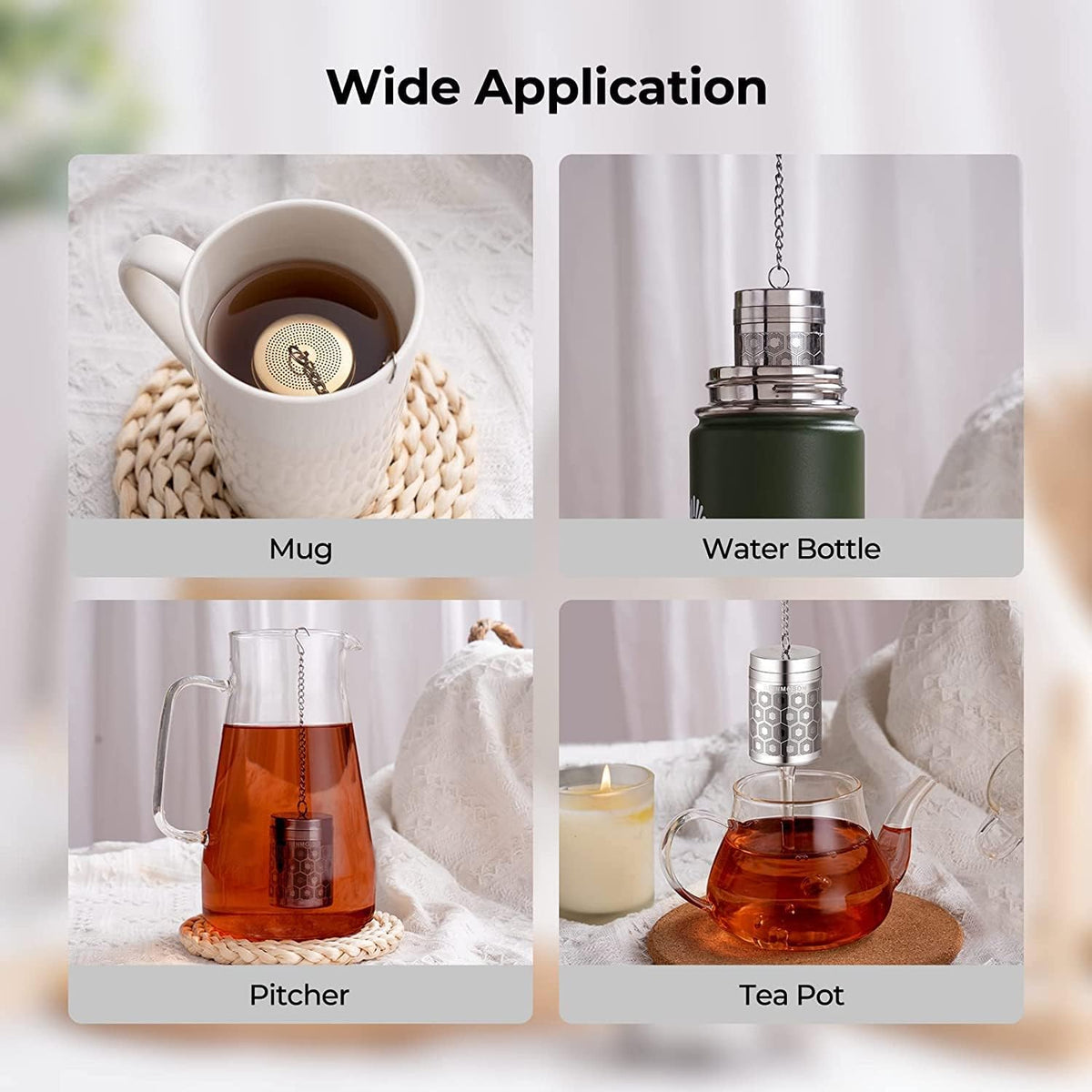 Mini Stainless Steel Tea Strainer for Loose Tea 1.2”x2.2”