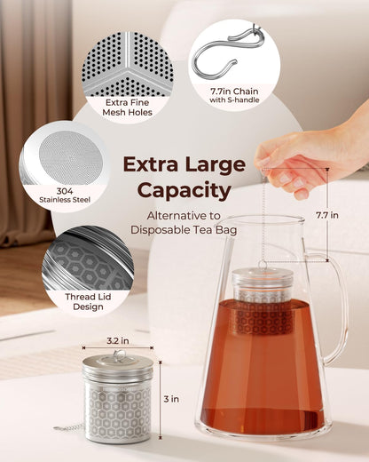 Mini Stainless Steel Tea Strainer for Loose Tea 1.2”x2.2”