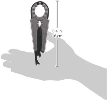 Multi Bottle Opener for Jars Bottles and Cans 3 in 1 Easy Grip Lid Opener for Weak Hands Twist Caps Pull Tabs Pop Tops and Small Lids Arthritis Aid Manual Kitchen Tool Black