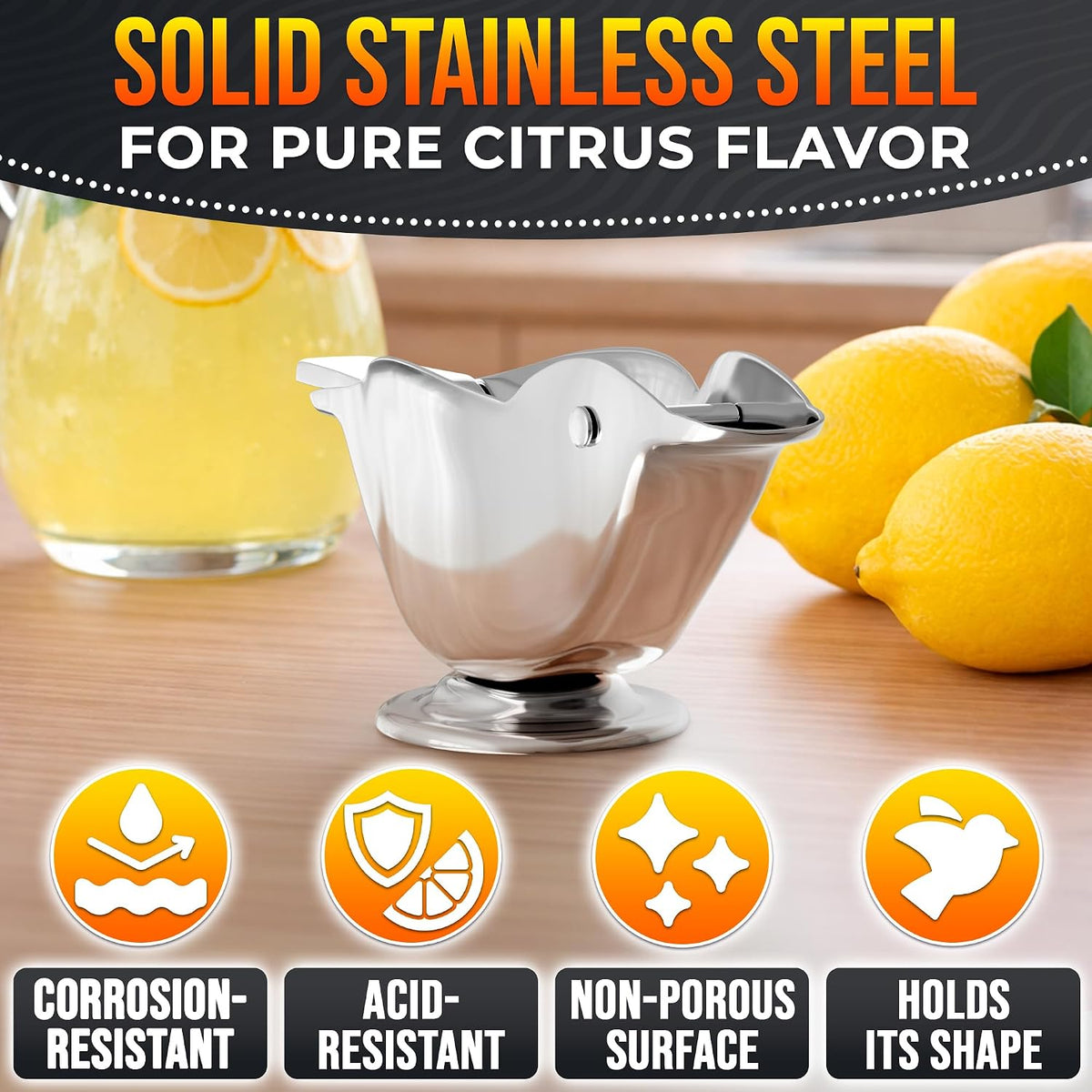 Hand Juicer Squeezer, Large 20 oz Aluminum Bowl with Pour Spout