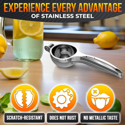 Hand Juicer Squeezer, Large 20 oz Aluminum Bowl with Pour Spout