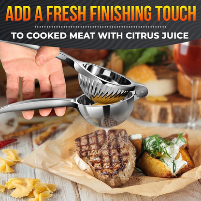 Hand Juicer Squeezer, Large 20 oz Aluminum Bowl with Pour Spout