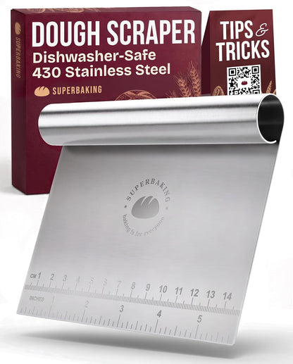 Multipurpose Bench Scraper, 6" Grill & Dough Scraper with Ruler