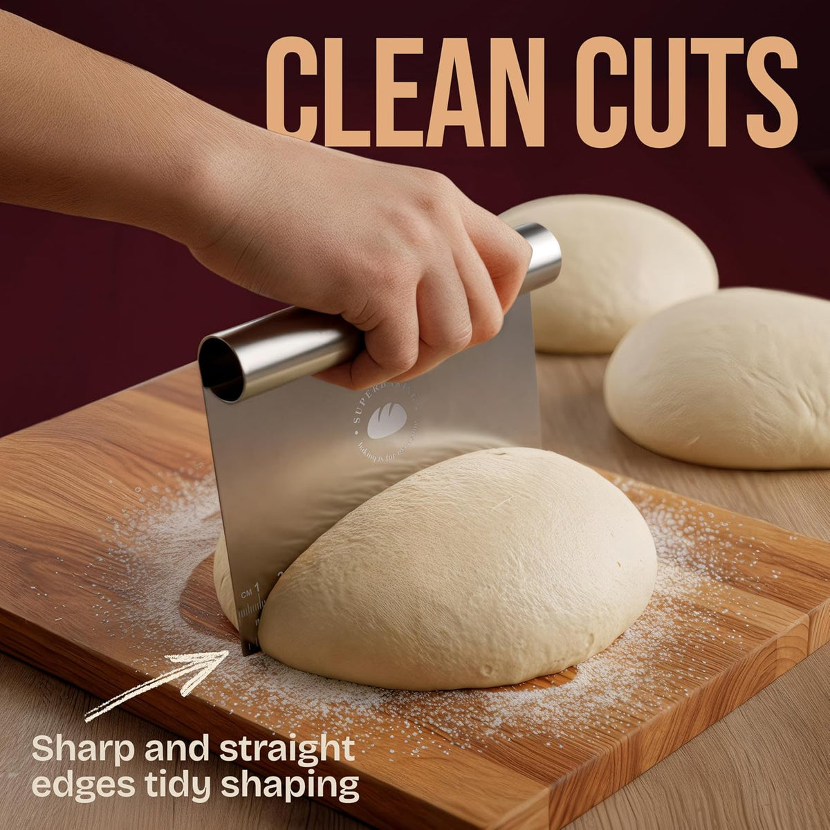 Multipurpose Bench Scraper, 6" Grill & Dough Scraper with Ruler