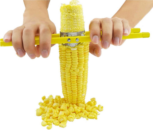 Corn Peeler For Corn On The Cob - Stainless Steel Corn Peeler, Corn Cob Stripper Tool, Professional Corn Remover Corn Zipper for Home & Kitchen (Yellow)