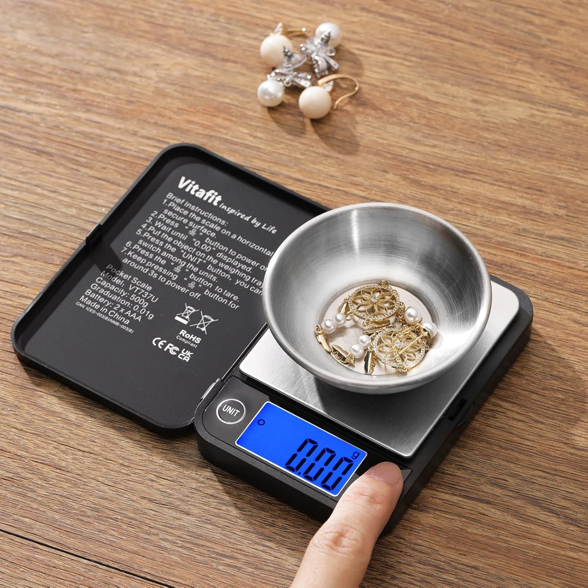 500g Digital Pocket Scale,High Accuracy Assured by Scale Professional Factory Since 2001, Gram Scale 0.01g for Multifunction: Lab,Food, Kitchen,Coffee,Jewelry; Black