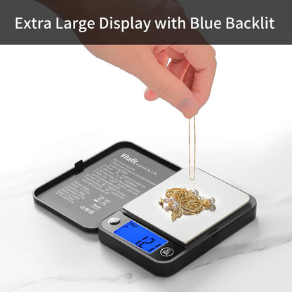 500g Digital Pocket Scale,High Accuracy Assured by Scale Professional Factory Since 2001, Gram Scale 0.01g for Multifunction: Lab,Food, Kitchen,Coffee,Jewelry; Black