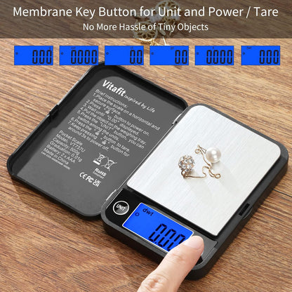 500g Digital Pocket Scale,High Accuracy Assured by Scale Professional Factory Since 2001, Gram Scale 0.01g for Multifunction: Lab,Food, Kitchen,Coffee,Jewelry; Black