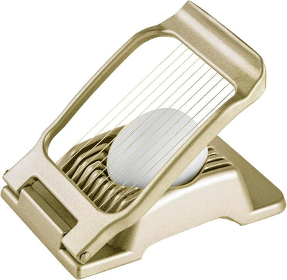 Egg Slicer for Hard Boiled Eggs, Metal Durable, Cutter for Strawberry Gold